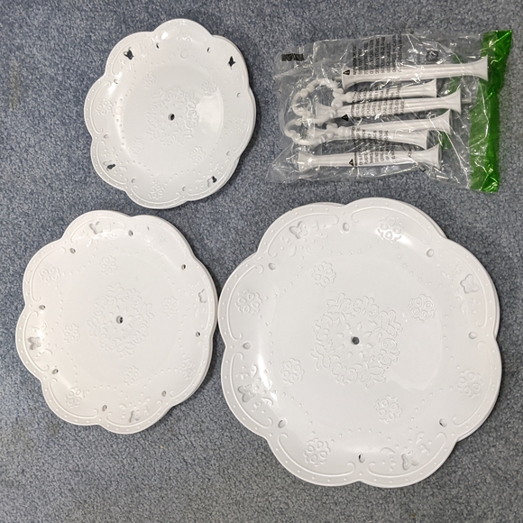 Dessert stand 3tier, set of two, white - Picture 1 of 4